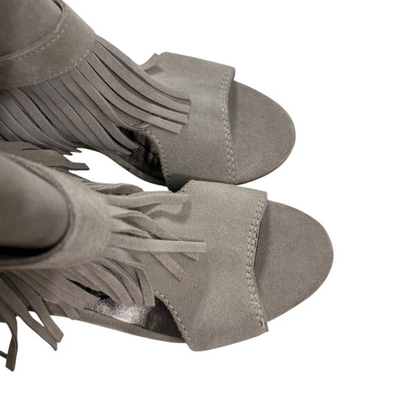 Naughty Monkey Leather Fringe Western Peep Toe Wedge Sandals Size‎ 10 - Picture 5 of 8